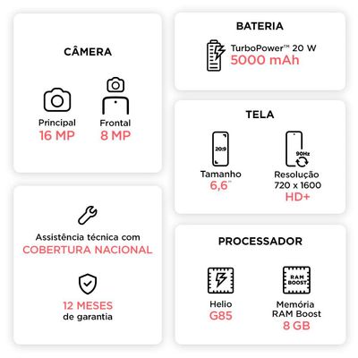 Smartphone Motorola Moto G24 Rosa com 256GB, 4 GB + 4 GB de RAM Boost, Tela de 6.6", Câmera Dupla, Dolby Atmos, Android 14 e Processador Octa-core