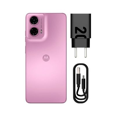 Smartphone Motorola Moto G24 Rosa com 256GB, 4 GB + 4 GB de RAM Boost, Tela de 6.6", Câmera Dupla, Dolby Atmos, Android 14 e Processador Octa-core