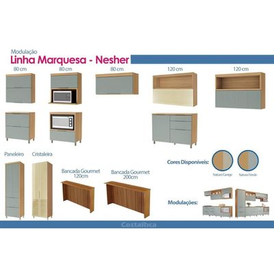 Cozinha Completa Nesher 2 Peças Marquesa CZ440 Nature/Verde