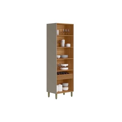 Cristaleira Sala Jantar Allure Led Reflecta 70cm Gris Linea