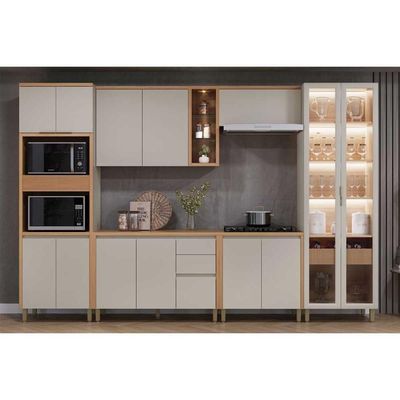 Cristaleira Sala Jantar Allure Led Reflecta 70cm Gris Linea