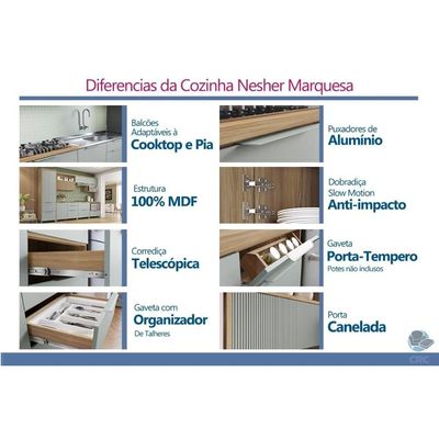 Cozinha Completa Nesher 2 Peças Marquesa CZ440 Nature/Greige