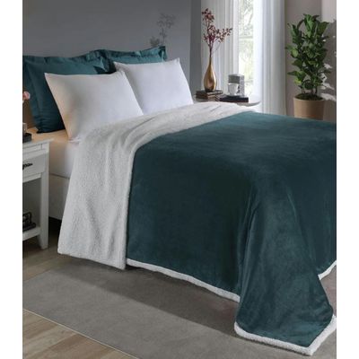 Cobertor Sherpa Dupla Face Queen Lar E Lazer Verde UN / Verde