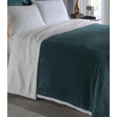 Cobertor Sherpa Dupla Face Queen Lar E Lazer Verde UN / Verde