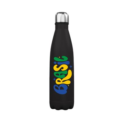 Garrafa Térmica Preta 500ml - Brasil Vem Hexa