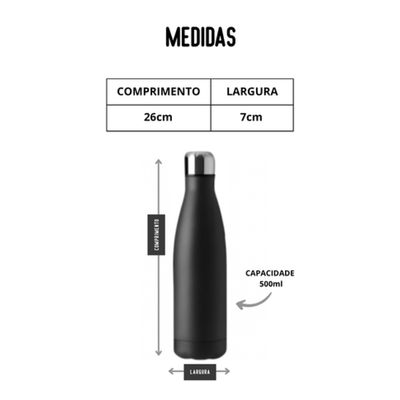 Garrafa Térmica Preta 500ml - Brasil Vem Hexa