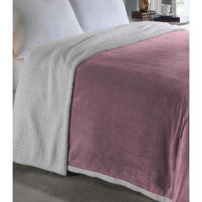 Cobertor Sherpa Dupla Face Casal Lar E Lazer Rosa UN / Rosa