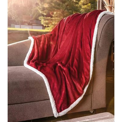 Cobertor Sherpa Dupla Face Queen Lar E Lazer Vermelho UN / Vermelho