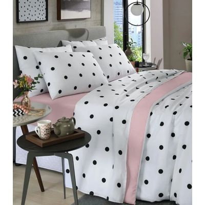 Jogo De Cama Queen Poá 150 Fios Lar E Lazer Branco UN / Branco