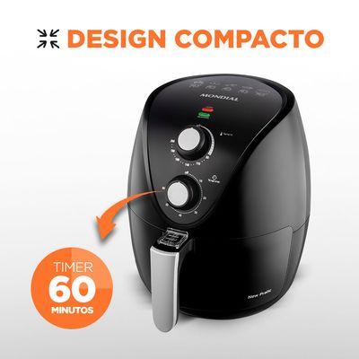 Fritadeira Elétrica Air Fryer Mondial New Pratic AF31 3,5L Preta - 220V UNICA
