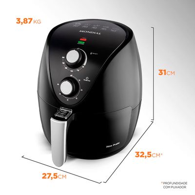 Fritadeira Elétrica Air Fryer Mondial New Pratic AF31 3,5L Preta - 220V UNICA