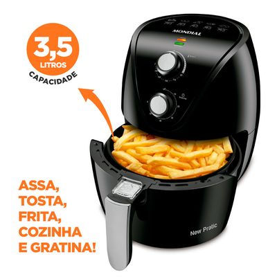 Fritadeira Elétrica Air Fryer Mondial New Pratic AF31 3,5L Preta - 220V UNICA
