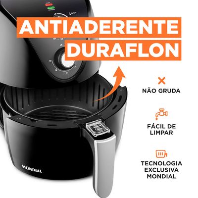 Fritadeira Elétrica Air Fryer Mondial New Pratic AF31 3,5L Preta - 220V UNICA