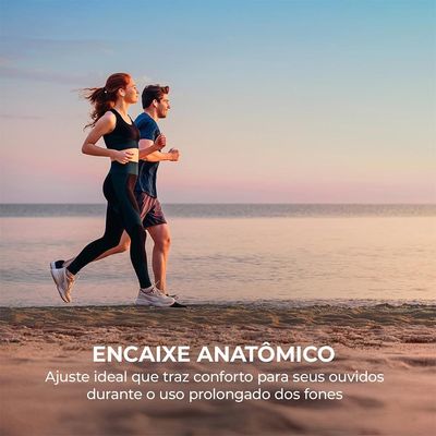 Fone de Ouvido Eardbud AIWA AWS-EB-05-W Bluetooth Cancelamento de Ruído e 24h de Bateria Branco