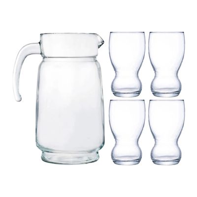 Conjunto de Jarra e Copos de Vidro Ruvolo Athenas 5 Peças UNICA