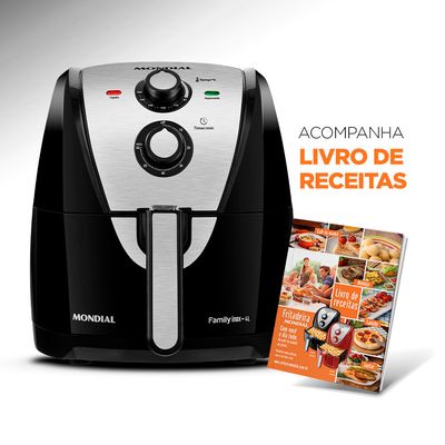 Fritadeira Elétrica Air Fryer Mondial AFN-40-BI 4L Inox/Preta - 220V UNICA