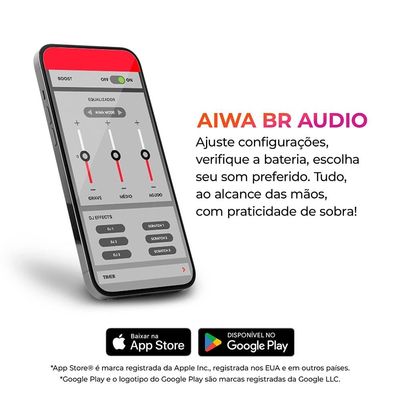 Fone de Ouvido Eardbud AIWA AWS-EB-05-W Bluetooth Cancelamento de Ruído e 24h de Bateria Branco