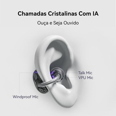 Fone de Ouvido Huawei FreeClip Bluetooth - Branco Areia