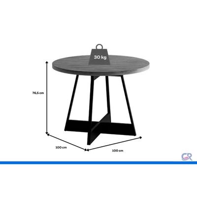 Mesa Sala Jantar Átria 100cm + 4 Cadeiras Duo Rose Carraro