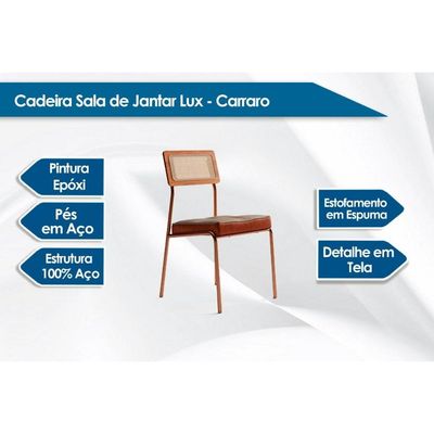 Cadeira Jantar Lux 1741 Aço 2 Un Dourado/Bamboo Carraro