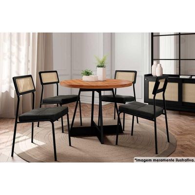 Cadeira Jantar Lux 1741 Aço 2 Un Dourado/Bamboo Carraro