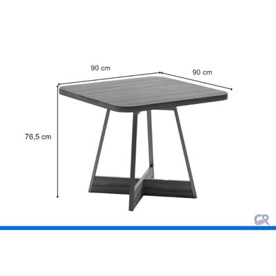 Mesa Sala Jantar Átria 90cm + 4 Cadeias Nina Preto Carraro