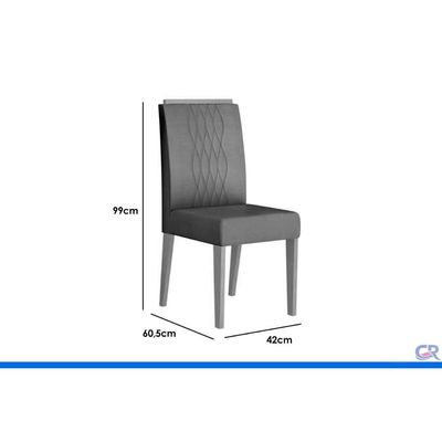 Mesa Sala Jantar Celeste + 4 Cadeiras Lia Freijo DJ Móveis