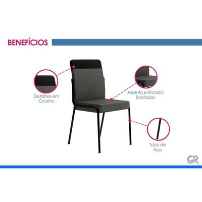 Mesa Sala Jantar Stellar 160cm+ 6 Cadeiras Duo Rose Carraro