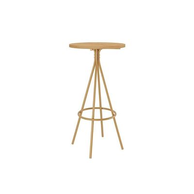 Mesa Jantar 1575 Madeirado/Aço 60cm Dourado/Noce Carraro