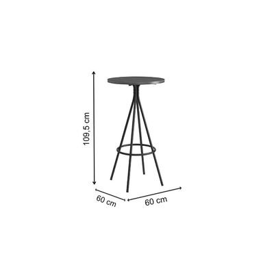 Mesa Jantar 1575 Madeirado/Aço 60cm Dourado/Noce Carraro