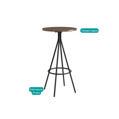 Mesa Jantar 1575 Madeirado/Aço 60cm Dourado/Noce Carraro