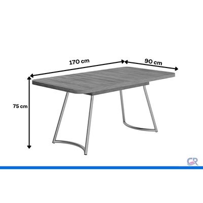 Mesa Jantar Évora 1603 Madeirado/Aço 170cm Dourado Carraro