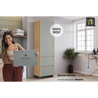 Armário Lavanderia Multiuso Marquesa MDF 70cm Greige Nesher