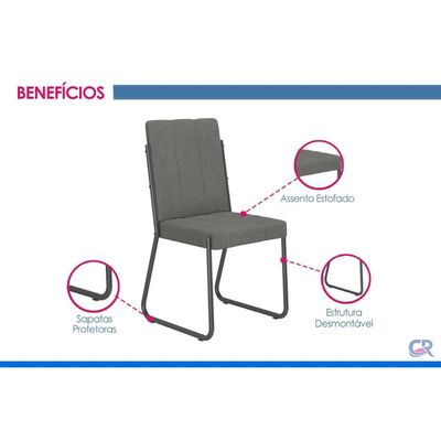 Mesa Sala Jantar Stellar 120cm+4 Cadeiras Nina Rose Carraro