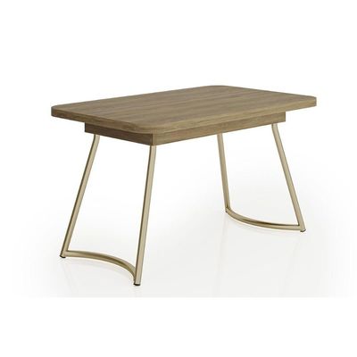 Mesa Jantar Évora 1604 Madeirado/Aço 130cm Dourado Carraro