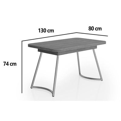 Mesa Jantar Évora 1604 Madeirado/Aço 130cm Dourado Carraro