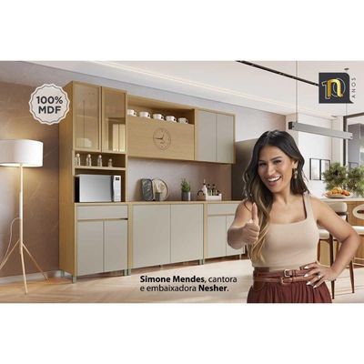 Balcão Cozinha Nesher Condessa 2Ptas 1Gav 80cm Titânio