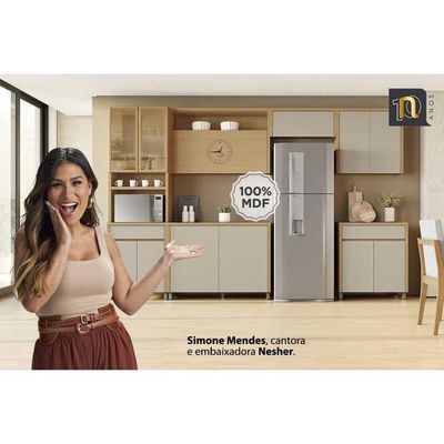 Balcão Cozinha Nesher Condessa 2Ptas 1Gav 80cm Titânio