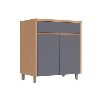 Balcão Cozinha Nesher Condessa 2Ptas 1Gav 80cm Titânio