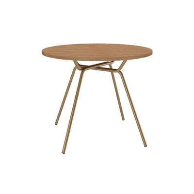 Mesa Jantar 1588 Madeirado/Aço 100cm Dourado/Noce Carraro