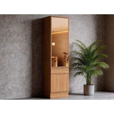 Paneleiro Cozinha Carraro Alma 3Ptas 1Gav c/Vidro 60cm Cedro