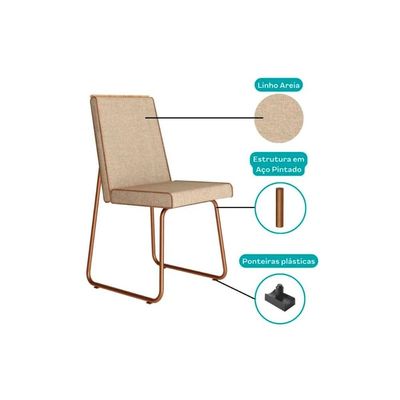 Cadeira Jantar Lira 1752 Aço 2 Un Dourado/Bamboo Carraro
