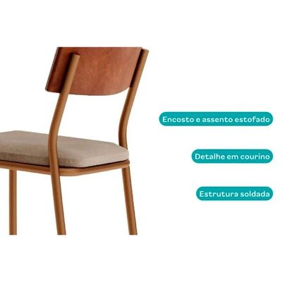 Banqueta Sala Jantar Atlas 1747 2 Un Dourado/Bamboo Carraro