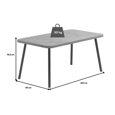 Mesa Jantar Stellar 1597 Madeirado/Aço 160cm Dourado Carraro