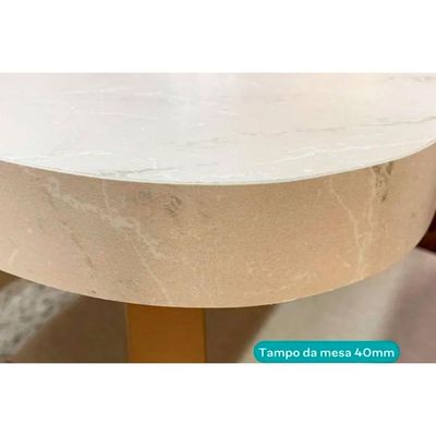 Mesa Jantar Stellar 1597 Madeirado/Aço 160cm Dourado Carraro
