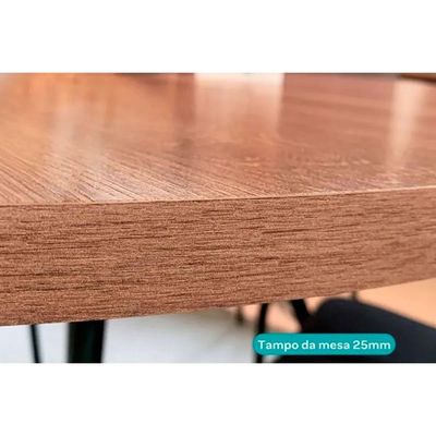 Mesa Jantar 1547 Madeirado/Aço 160cm Dourado/Noce Carraro