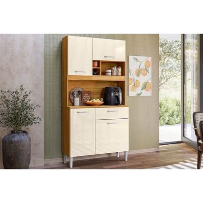 Cozinha Compacta Demóbile Malta 4 Portas 1Gav 91cm Off White