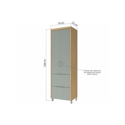 Armário Lavanderia Multiuso Marquesa MDF 70cm Brco Nesher