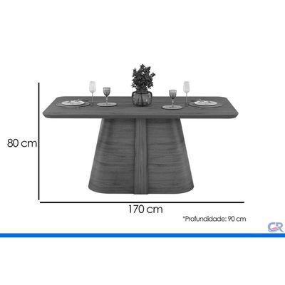 Mesa Sala Jantar Ryze + 6 Cadeiras Lizy Freijo DJ Móveis