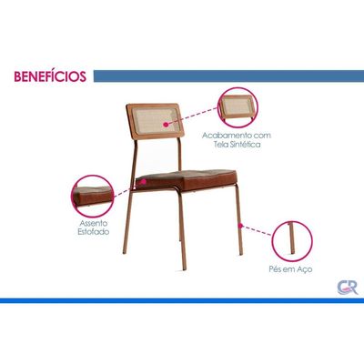 Mesa Sala Jantar Átria 90cm + 4 Cadeias Lux Rose Carraro